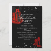 Red Heels & Lace Corset Bachelorette Party Kaart (Achterkant)