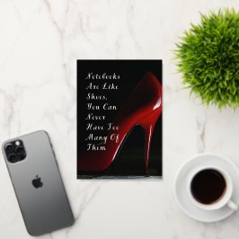 Red Heels Notitieboeken zijn als schoenen Folie Wenskaart