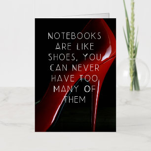 Red Heels Notitieboeken zijn als schoenen Folie Wenskaart