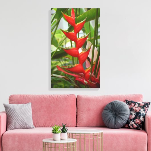 Red Heliconia Canvas Afdruk (Insitu (Woonkamer))