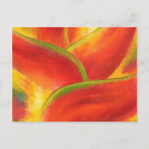 Red Heliconia Flower Art - Multi Briefkaart