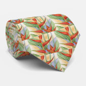 Red Heliconia Tropical Flowers Painting - Multi Stropdas (Opgerold)