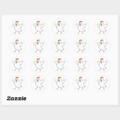 Red Hen Cartoon Ronde Sticker (Vel)