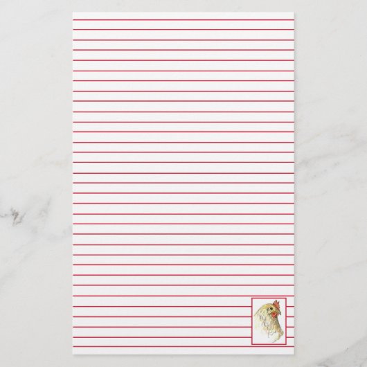 Red Hen Chicken Boerderij Animal Line Briefpapier (Voorkant)