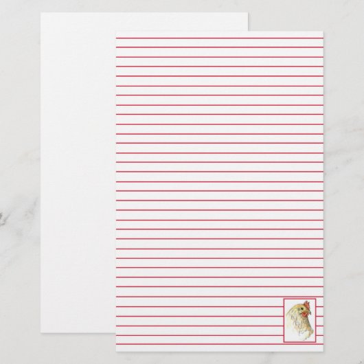 Red Hen Chicken Boerderij Animal Line Briefpapier (Voorkant / Achterkant)