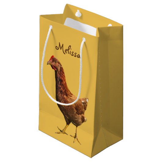Red Hen Chicken Gift Bag Klein Cadeauzakje (Voorkant Gekanteld)