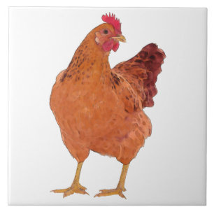 Red Hen L - Grote keramische tegels Tegeltje