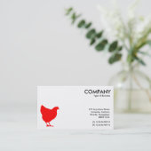 Red Hen-symbool - wit Visitekaartje (Staand voorkant)