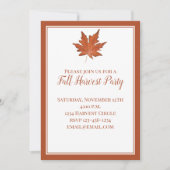 Red Herfst Autumn Leaves Elegant Classic Harvest Kaart (Voorkant)