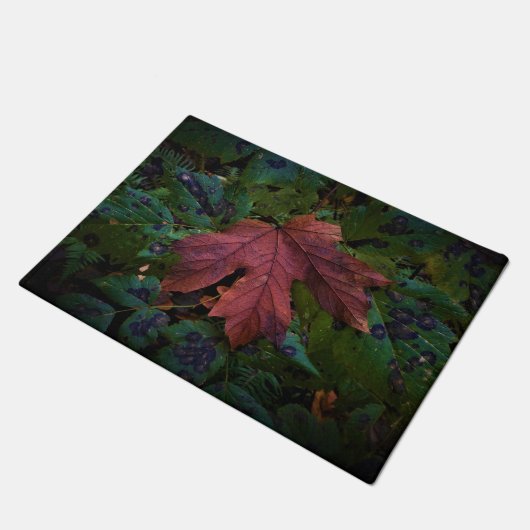 Red Herfst Leaf Deurmat (Schuin)