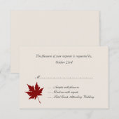 Red Herfst Leaf Wedding Response-kaarten RSVP Kaartje (Voorkant / Achterkant)