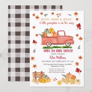Red Herfst Truck Pumpkin Autumn drive by Baby show Kaart