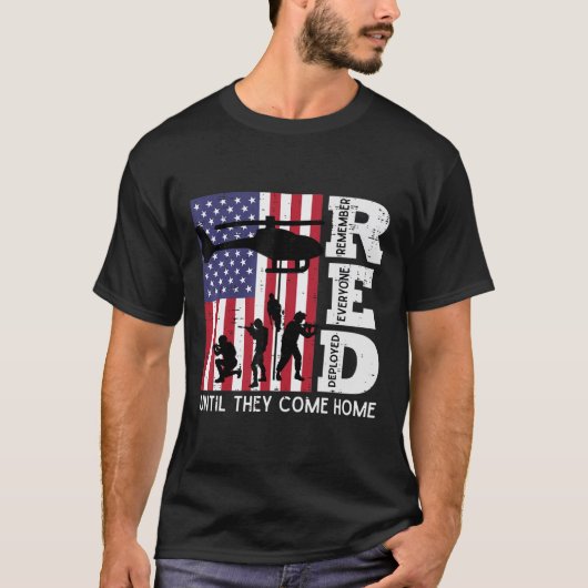RED Herinner iedereen die de vlag Helikopter Mem v T-shirt (Voorkant)