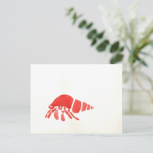 Red Hermit Crab Briefkaart (Staand voorkant)