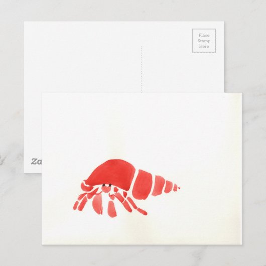 Red Hermit Crab Briefkaart (Voorkant / Achterkant)
