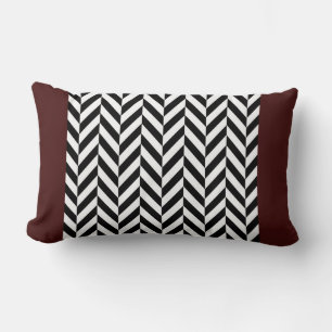 Red Herringbone Stripe Reversible Pillow Kussen