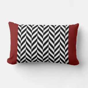 Red Herringbone Stripe Reversible Pillow Kussen