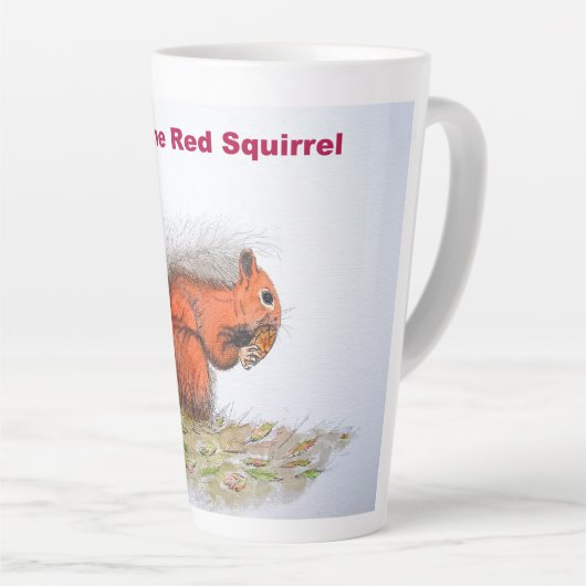 Red het behoud van de rode eekhoorn latte mok (Rechterhoek)