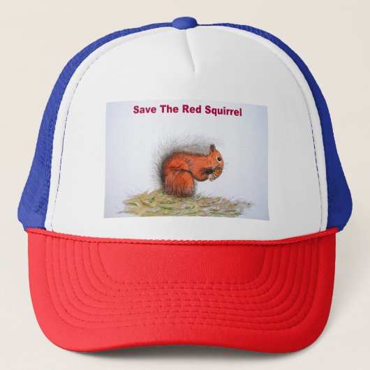 Red het behoud van de rode eekhoorn trucker pet (Voorkant)