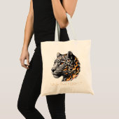 Red het bos - Fiery Leopard Art Design Tote Bag (Voorkant (product))