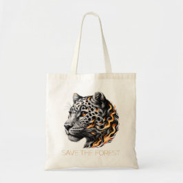 Red het bos - Fiery Leopard Art Design Tote Bag