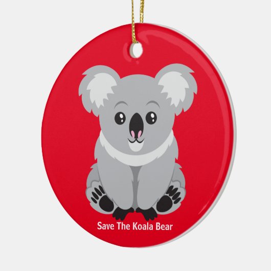 Red het Koala-Beer Keramisch Ornament (Links)