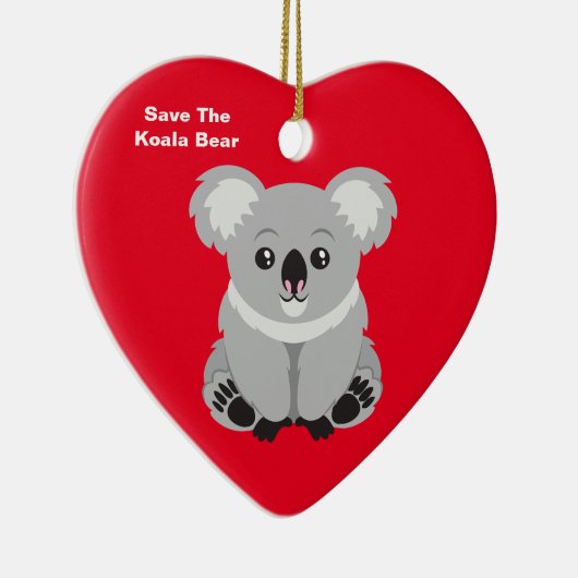 Red het Koala-Beer Keramisch Ornament (Rechts)