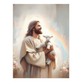 Red het Lam, Christelijke muurkunst, verlaat de 99 Foto Afdruk