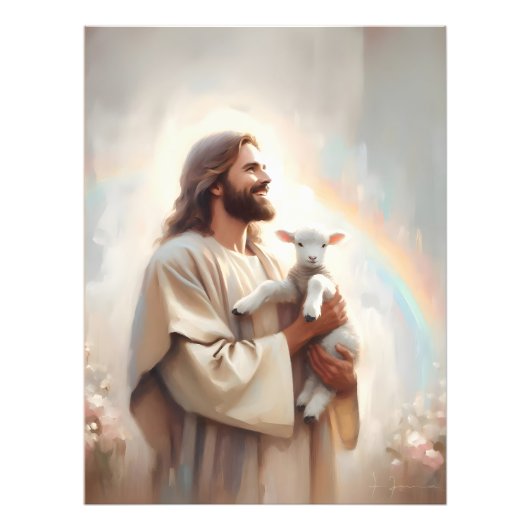 Red het Lam, Christelijke muurkunst, verlaat de 99 Foto Afdruk (Voorkant)