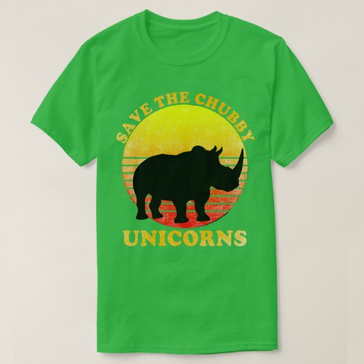 Red het mollige eenhoorns T-shirt Verweerd Verdrie (Design voorkant)
