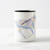 Red het Mustangs galopperende paard Tweekleurige Koffiemok (Center)