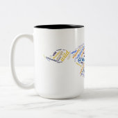 Red het Mustangs galopperende paard Tweekleurige Koffiemok (Links)