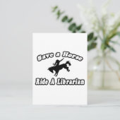 Red het paard, rijd bibliothecaris briefkaart (Staand voorkant)