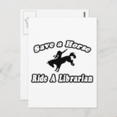 Red het paard, rijd bibliothecaris briefkaart (Voorkant / Achterkant)