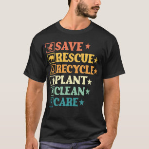 Red het planeet, red dieren, recycle plastic T-shi T-shirt