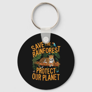Red het regenwoud Bescherm onze planeet Klimaat oo Sleutelhanger