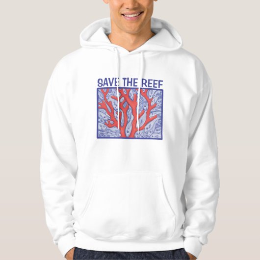 Red het rif Happy Fish Hoodie (Voorkant)