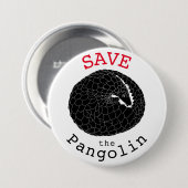 Red het Schubdier Bedreigd Dier Monochrome Kunst Ronde Button 7,6 Cm (Voorkant /achterkant)