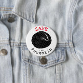 Red het Schubdier Bedreigd Dier Monochrome Kunst Ronde Button 7,6 Cm (In situ)