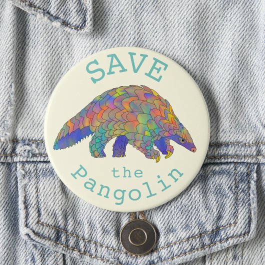 Red het Schubdier Kleurig Dieren Kunst Slogan Ronde Button 7,6 Cm