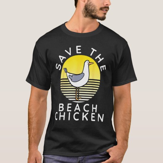 Red het strand kip grappige meeuw t-shirt (Voorkant)