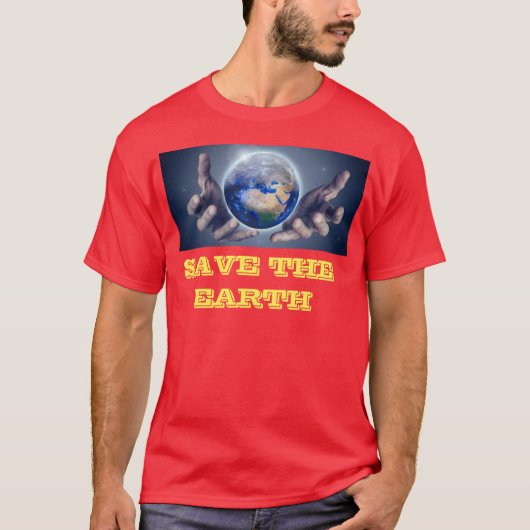 Red het T-shirt van de aarde (Voorkant)