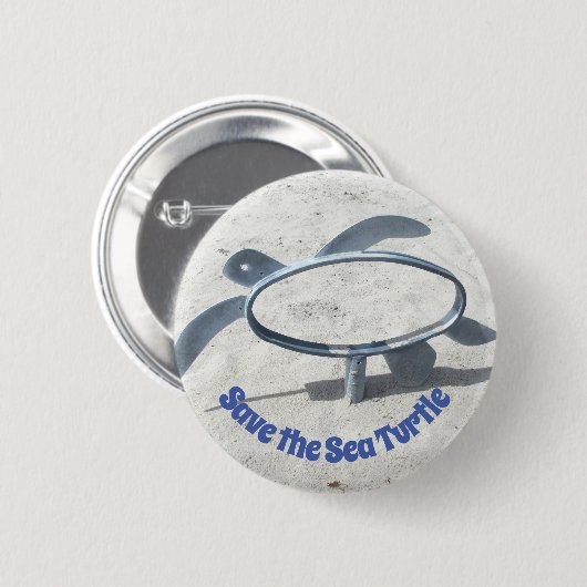 Red het Zee Turtle Dismissing Turtle Art Ronde Button 5,7 Cm (Voorkant /achterkant)