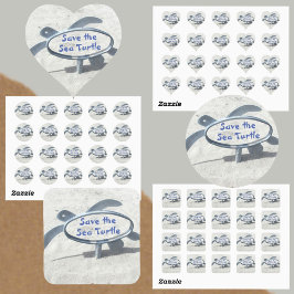 Red het Zee Turtle Earth Day Ocean Vierkante Sticker