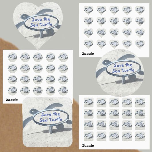 Red het Zee Turtle Earth Day Ocean Vierkante Sticker