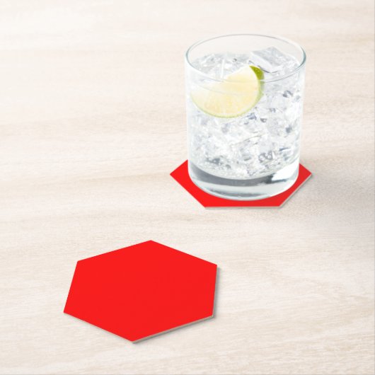 Red Hexagon Kartonnen Onderzetters (Insitu)