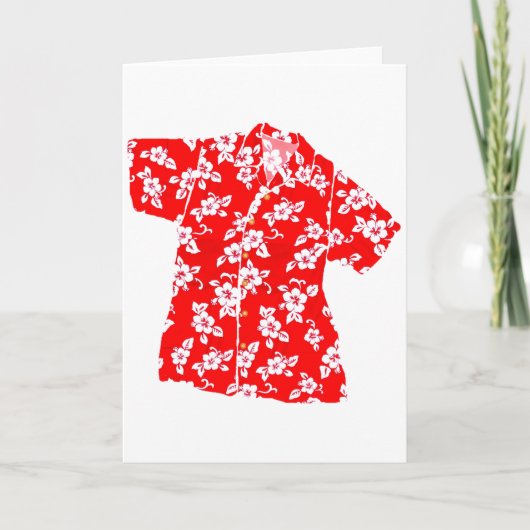 Red Hibiscus Aloha Shirt Kaart (Voorkant)