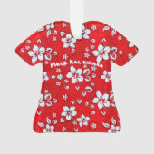 Red Hibiscus Aloha Shirt Ornament (achterkant)