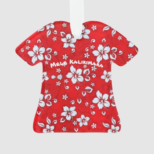 Red Hibiscus Aloha Shirt Ornament (achterkant)