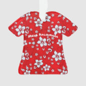 Red Hibiscus Aloha Shirt Ornament (voorkant)